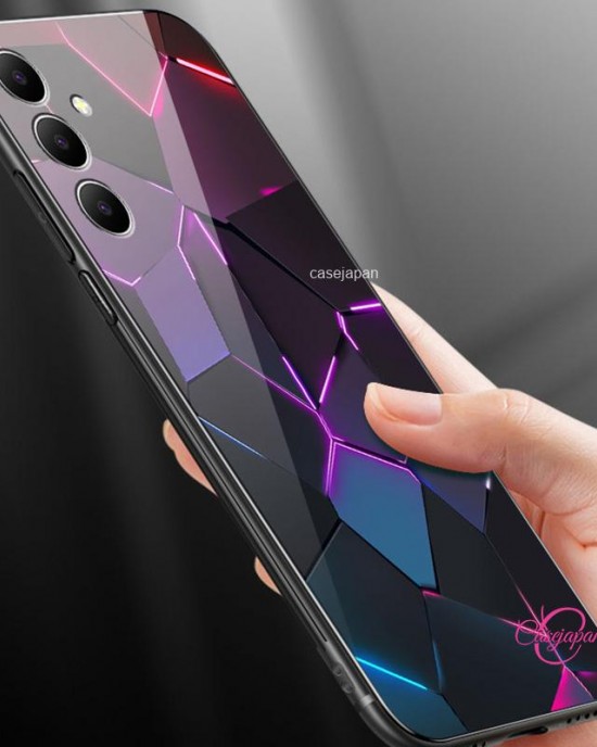 Samsung 携帯電話ケース A54 新しいシンプルなダークパープルオーロラ強化ガラスハードケース Samsung 携帯電話ケース A54 新しいシンプルなダークパープルオーロラ強化ガラスハードケース