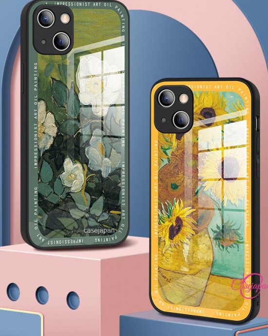 Iphone 15 14 携帯電話ケース新しいガラスに適した油絵日の出 Iphone 15 14 携帯電話ケース新しいガラスに適した油絵日の出