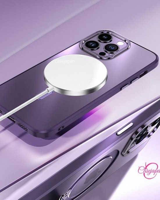 Apple 15 14 携帯電話ケースに適しています磁気吸引ブラケット落下防止保護カバー透明マット高級感 Apple 15 14 携帯電話ケースに適しています磁気吸引ブラケット落下防止保護カバー透明マット高級感