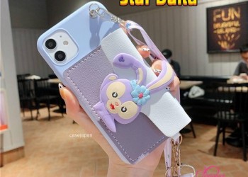 新しい適切なアップル15ジェイドギグー電話ケース漫画かわいいiphone14proカード挿入バッグソフトクロスボディロープ付き