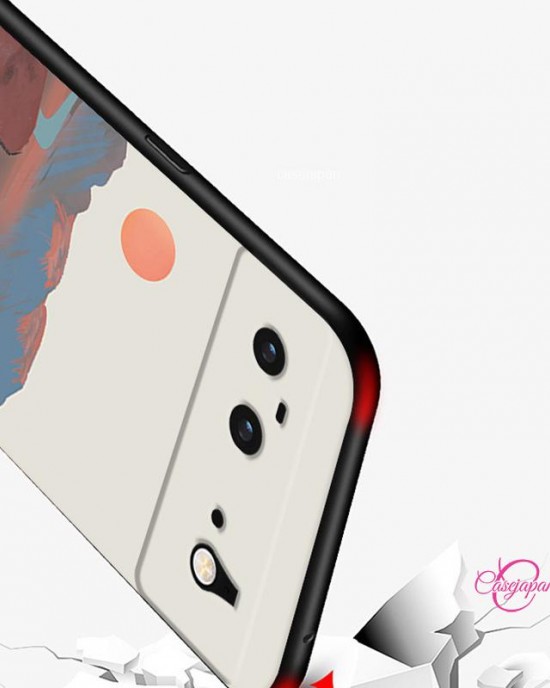 Google Pixel7a 携帯電話ケース シリコーン ソフト シェル アイスランドの漫画の風景 Google Pixel7a 携帯電話ケース シリコーン ソフト シェル アイスランドの漫画の風景